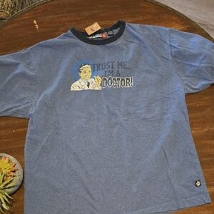 Men's Blue Graphic Tee - 'Trust Me I'm a Doctor' #992